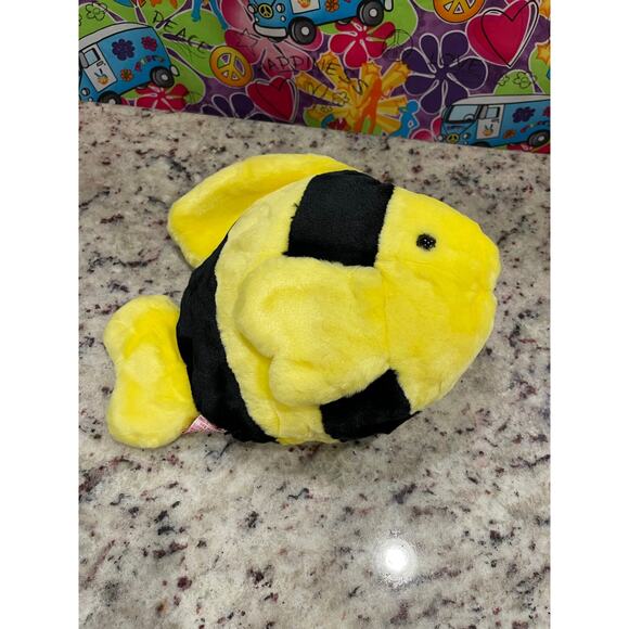 Ty Beanie Buddy Bubbles The Yellow & Black Fish (Retired) - Picture 3 of 3